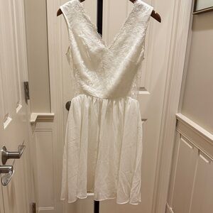 Minuet Petite Ivory Lace Mini Dress
